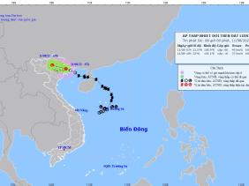 Áp thấp nhiệt đới đi vào các tỉnh Quảng Ninh - Hải Phòng