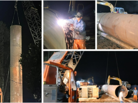 Vụ bé trai rơi xuống trụ bê tông ở Đồng Tháp sâu 35m: Bắt đầu lồng ống thép vào cọc bê tông