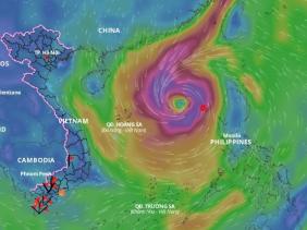 Bão Trà Mi sắp bước vào thời điểm mạnh nhất