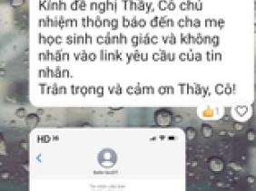 Phụ huynh cảnh giác với tin nhắn gửi đường link "kiểm tra tiếng Anh"
