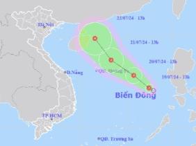 Áp thấp nhiệt đới trên Biển Đông gây mưa dông mạnh