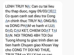 'Mọi tin nhắn về lệnh truy nã là lừa đảo'