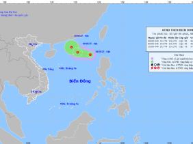 Áp thấp nhiệt đới mạnh cấp 6, giật cấp 8 vừa hình thành trên Biển Đông