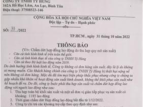 Cuối năm: công nhân mất việc vì doanh nghiệp không có đơn hàng