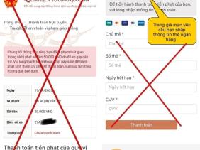 Cảnh báo chiêu trò lừa đảo "phạt nguội" qua website giả mạo dịch vụ công