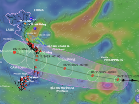 Từ tối 6-11, bão Kalmaegi có thể ảnh hưởng đến Đà Nẵng - Khánh Hòa
