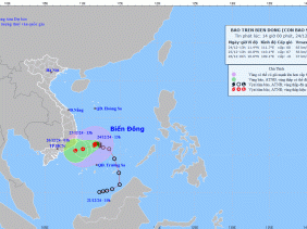 Bão số 10 không di chuyển, vùng ảnh hưởng đất liền thu hẹp