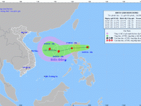 Hướng đi và thời điểm áp thấp nhiệt đới trở thành bão số 4 trên Biển Đông