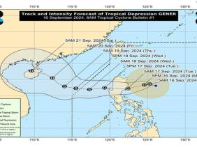 Áp thấp gần Philippines mạnh lên, dự báo ngày 17/9 vào Biển Đông thành bão số 4