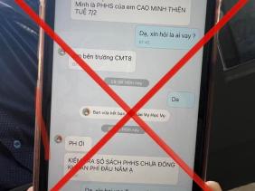 Cảnh báo tin nhắn lừa đảo phụ huynh học sinh đóng tiền