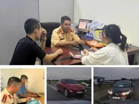 Phạt 20 triệu đồng, trừ điểm GPLX nữ tài xế đi ngược chiều ở Hải Phòng