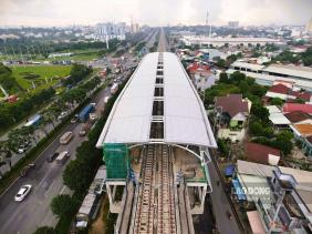 Sáng nay, đoàn tàu metro số 1 tại TPHCM chạy thử nghiệm 9km trên cao