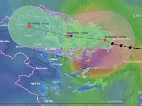 Tâm bão số 1 đi vào đất liền Trung Quốc, cách Móng Cái 60km