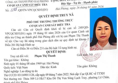 Truy nã 'bà trùm' đất cảng cho vay nặng lãi 338 tỉ đồng