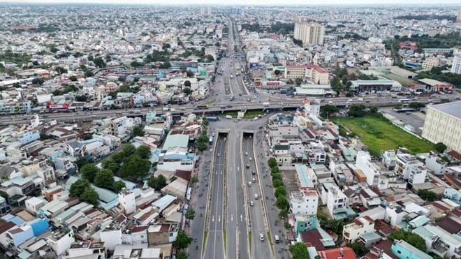 Điểm đầu Quốc lộ 22 tại nút giao An Sương. Ảnh: Anh Tú