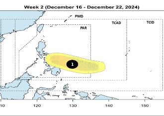 Dự báo bão mới gần Biển Đông sẽ được đặt tên ở Philippines là Querubin. Ảnh: PAGASA