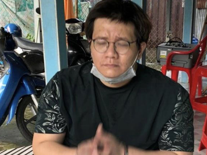 Nhâm Hoàng Khang lúc bị bắt. Ảnh: Nhật Vy