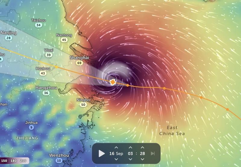 Mắt bão Bebinca. Ảnh: Zoom Earth