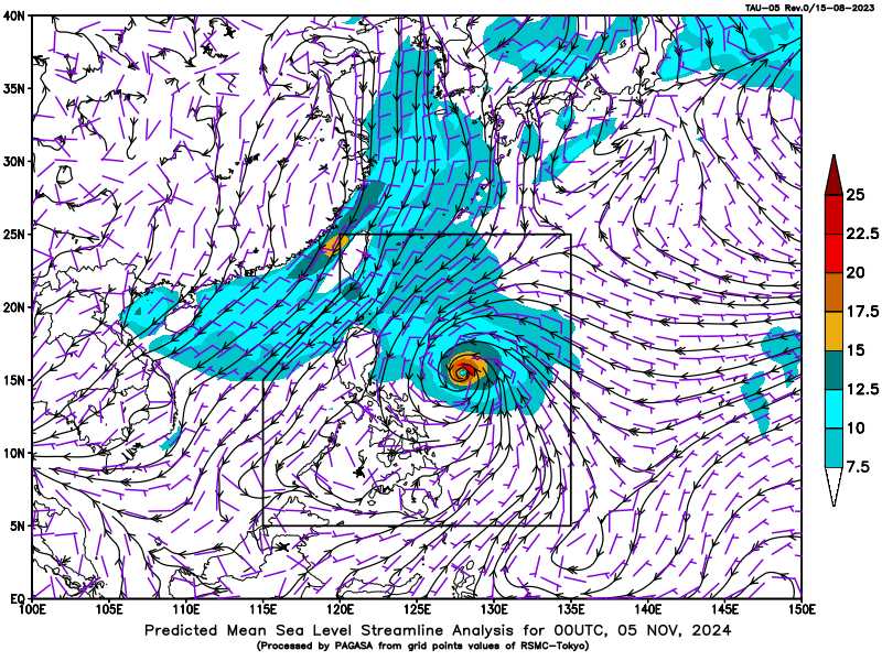 Biển động mạnh do bão Marce. Ảnh: PAGASA