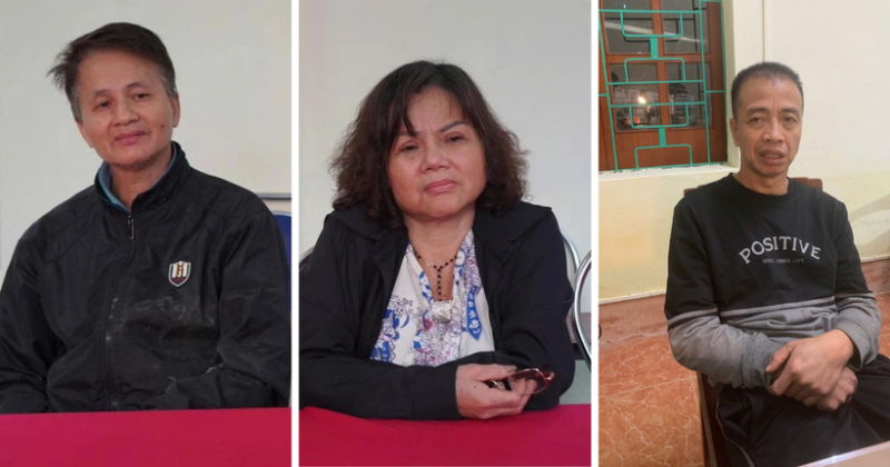 Nhóm đối tượng tại cơ quan công an. (Ảnh: Công an Thái Nguyên)