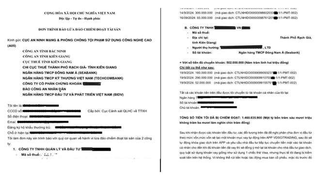 Mất hơn 1,4 tỉ đồng bởi chiêu lừa công ty chứng khoán giả