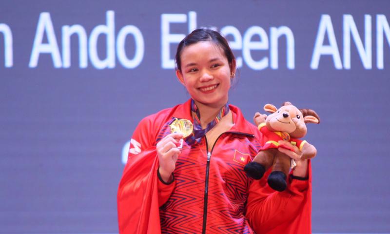 Hồng Thanh lần thứ hai đoạt HC vàng SEA Games. Ảnh: Lượng Ninh