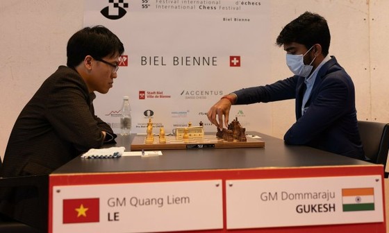 Lê Quang Liêm còn cơ hội tại 3 ván cuối ở Thụy Sĩ Lê Quang Liêm vẫn còn cơ hội để xếp ở nhóm đầu cờ tiêu chuẩn. Ảnh: BCF