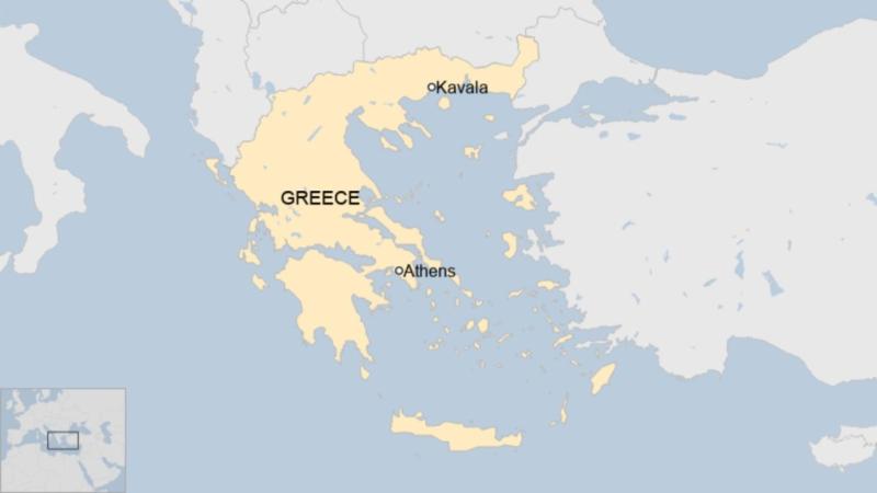 Vị trí thành phố Kavala ở miền bắc Hy Lạp. Đồ họa: BBC.