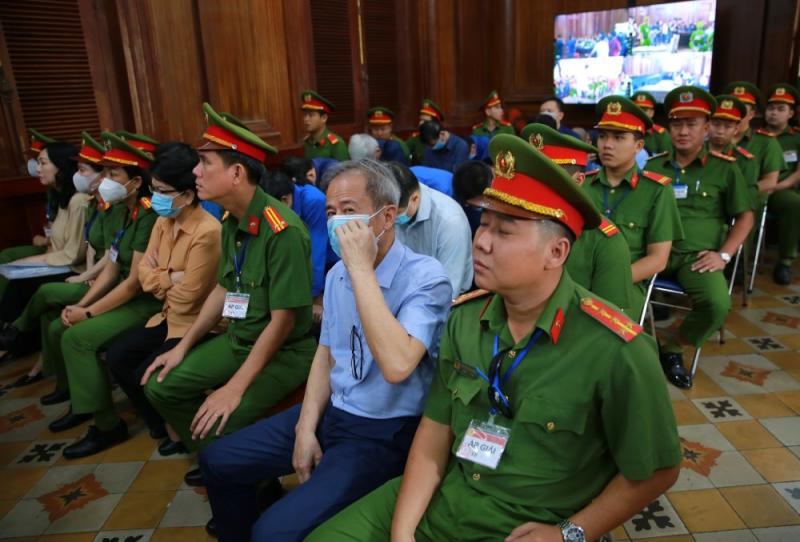 Các bị cáo tại phiên tòa. Ảnh: Anh Tú
