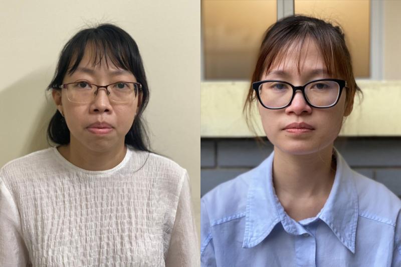 Bị can Lê Thị Thuỳ Liên (trái) và Trịnh Thị Thuý Linh. Ảnh: Bộ Công an