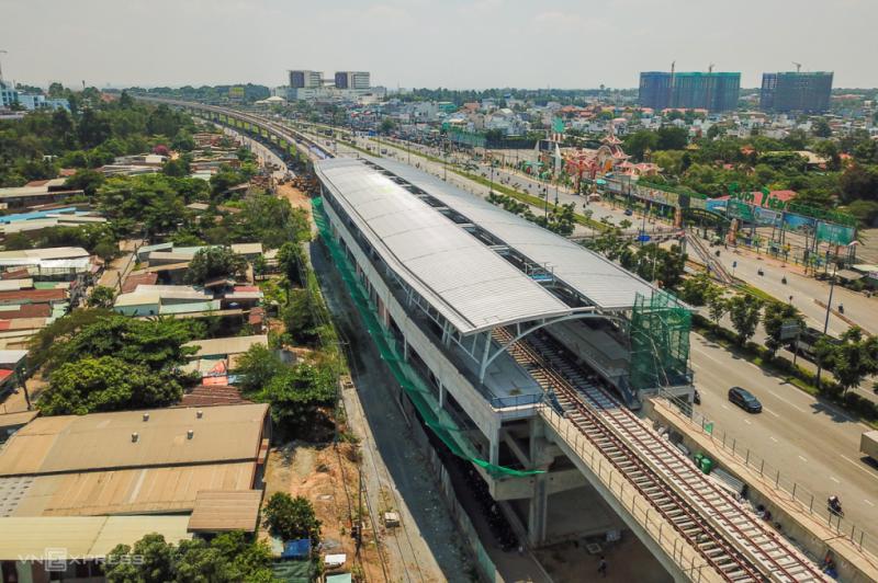 Ga trên cao Suối Tiên thuộc tuyến Metro Số 1 năm 2020. Ảnh: Quỳnh Trần