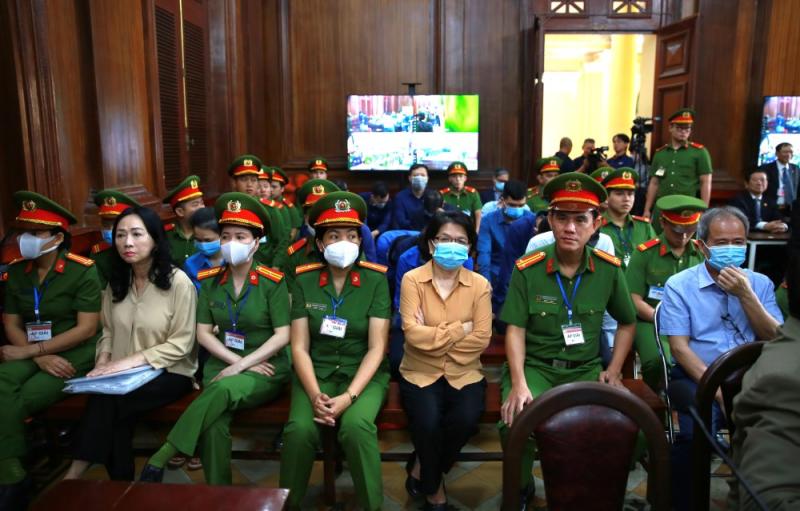 Các bị cáo tại phiên tòa. Ảnh: Anh Tú