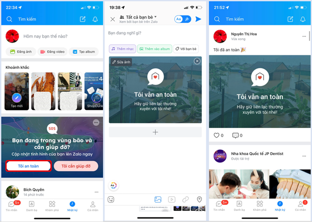 Zalo bat tinh nang cho nguoi dan vung bao tim kiem tro giup khan cap hinh anh 3
